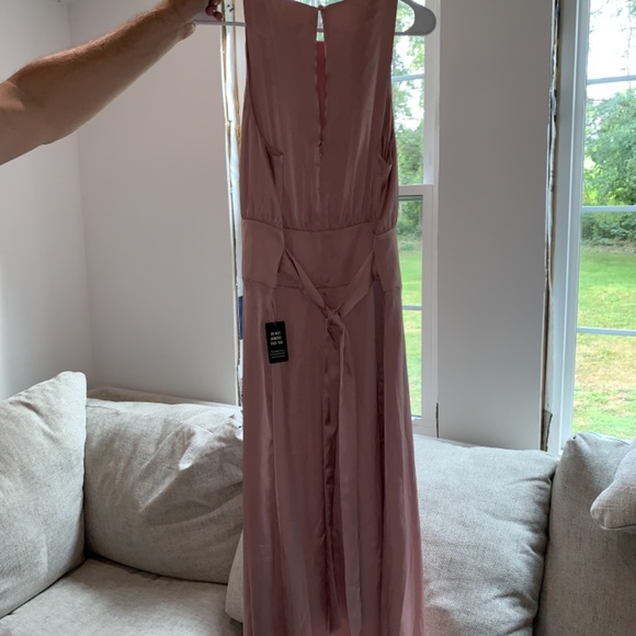 Pink Formal Halter Top Midi Dress - Picture 3 of 4